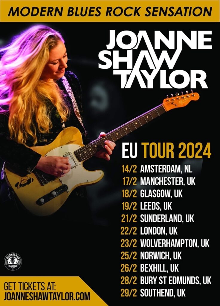 Blues-rock guitar sensation Joanne Shaw Taylor announces February 2024 UK Tour